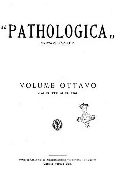 Pathologica rivista quindicinale