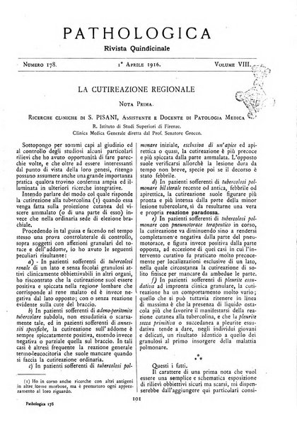 Pathologica rivista quindicinale