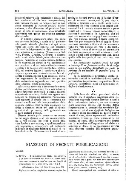 Pathologica rivista quindicinale