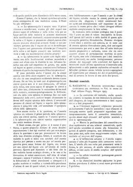 Pathologica rivista quindicinale