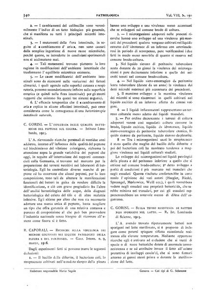 Pathologica rivista quindicinale