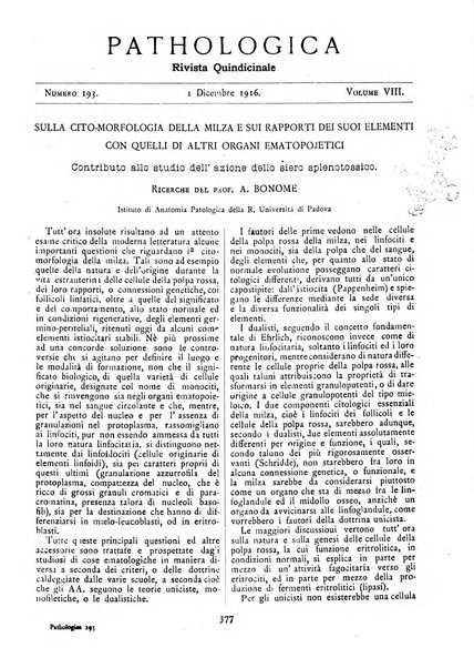 Pathologica rivista quindicinale