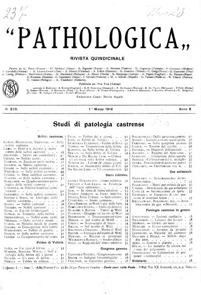 Pathologica rivista quindicinale