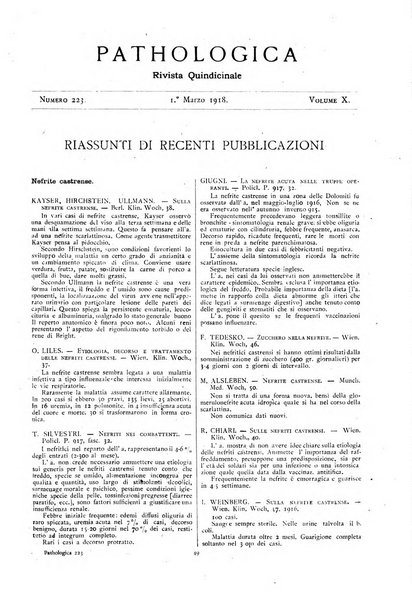 Pathologica rivista quindicinale