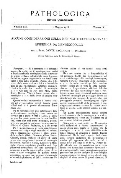 Pathologica rivista quindicinale