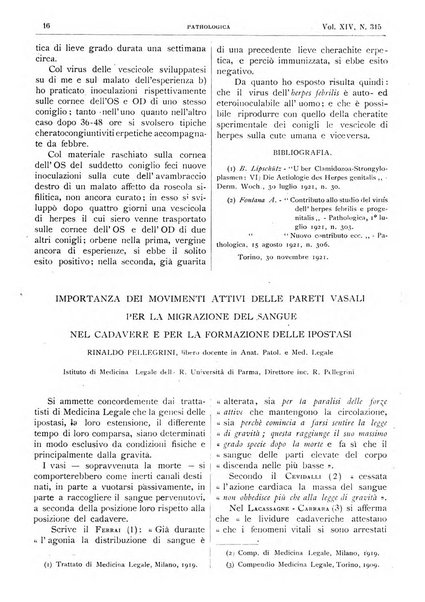 Pathologica rivista quindicinale