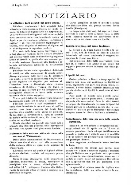 Pathologica rivista quindicinale