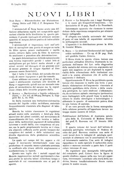 Pathologica rivista quindicinale