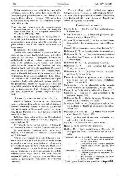 Pathologica rivista quindicinale