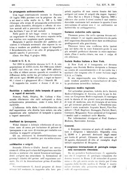 Pathologica rivista quindicinale