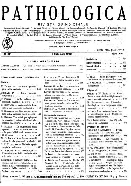 Pathologica rivista quindicinale