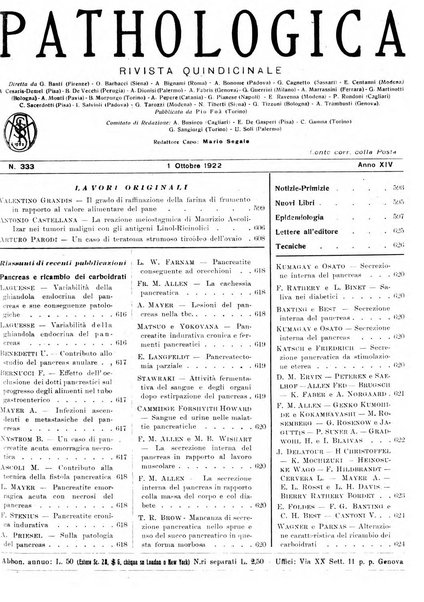 Pathologica rivista quindicinale