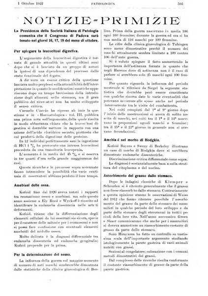 Pathologica rivista quindicinale