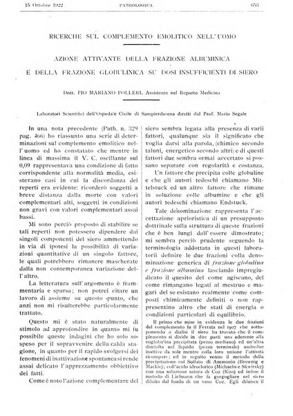 Pathologica rivista quindicinale