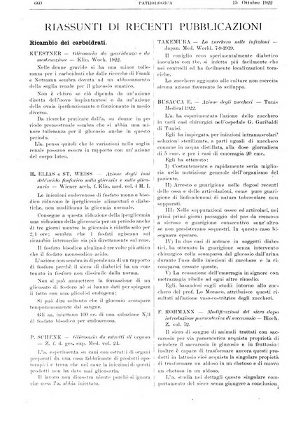 Pathologica rivista quindicinale