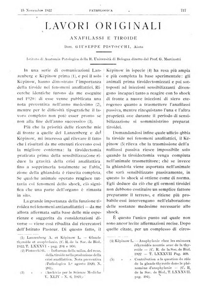 Pathologica rivista quindicinale