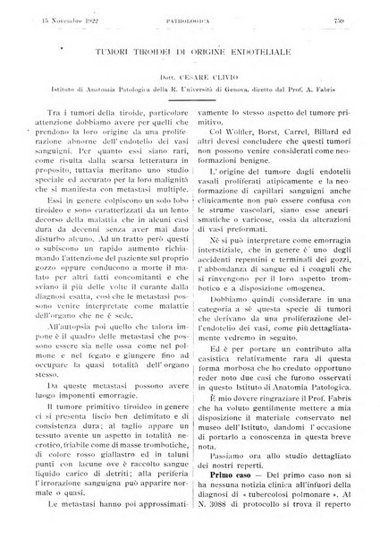 Pathologica rivista quindicinale