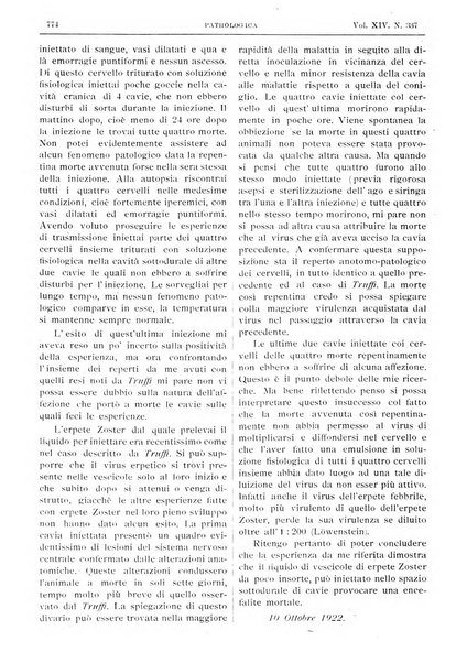 Pathologica rivista quindicinale