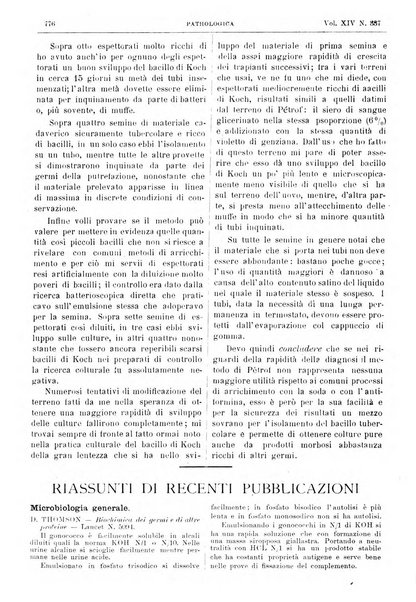 Pathologica rivista quindicinale