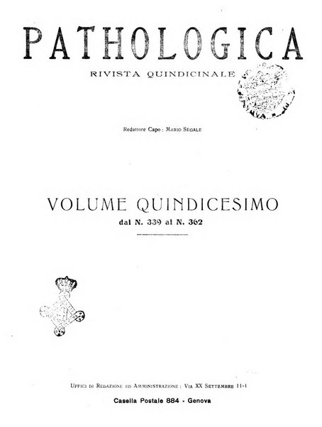 Pathologica rivista quindicinale