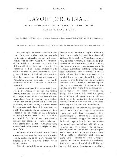 Pathologica rivista quindicinale