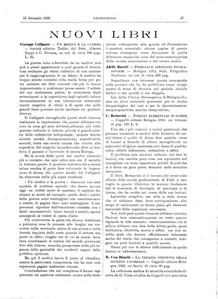 Pathologica rivista quindicinale