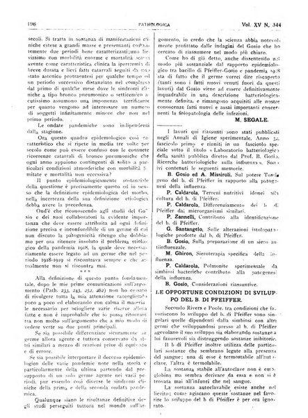 Pathologica rivista quindicinale