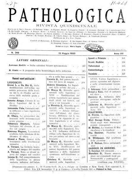 Pathologica rivista quindicinale