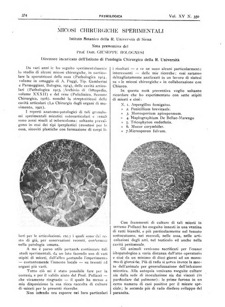 Pathologica rivista quindicinale