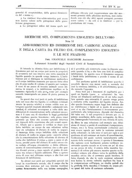 Pathologica rivista quindicinale