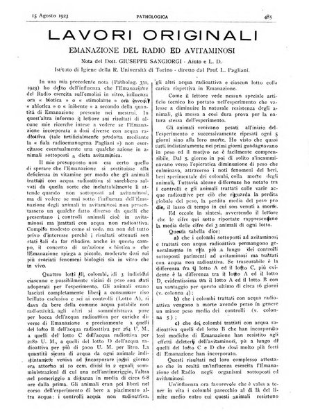 Pathologica rivista quindicinale