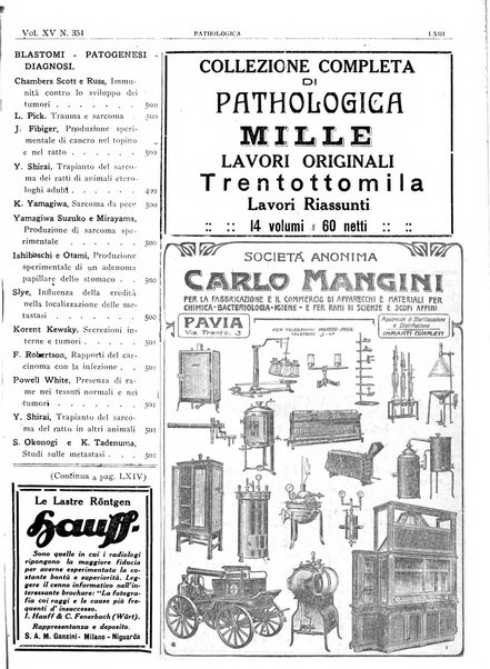 Pathologica rivista quindicinale