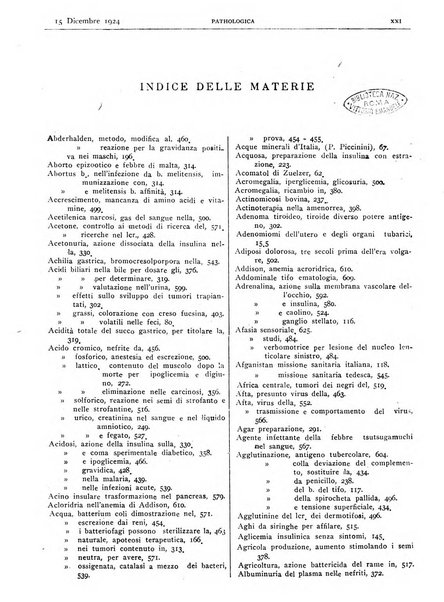 Pathologica rivista quindicinale