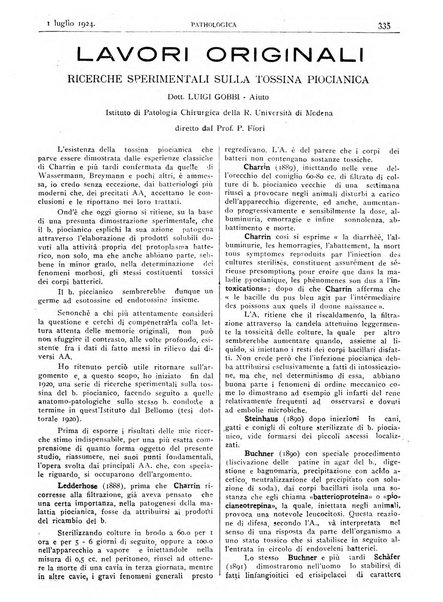 Pathologica rivista quindicinale