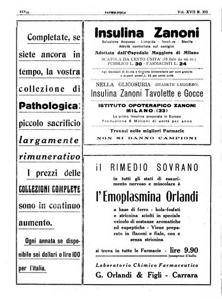 Pathologica rivista quindicinale