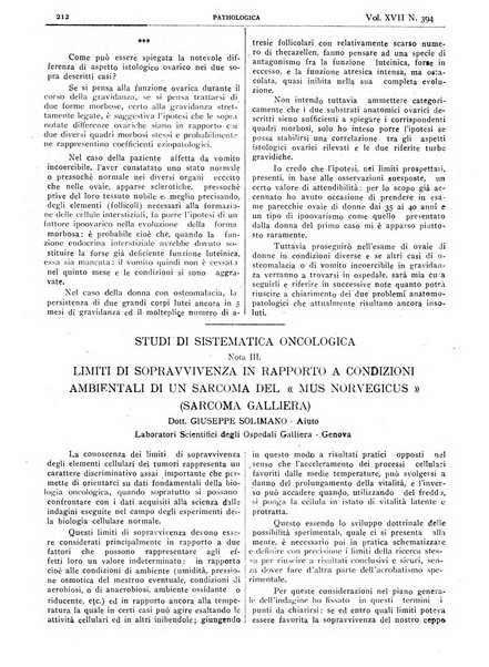 Pathologica rivista quindicinale