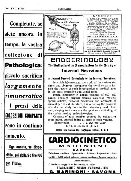 Pathologica rivista quindicinale