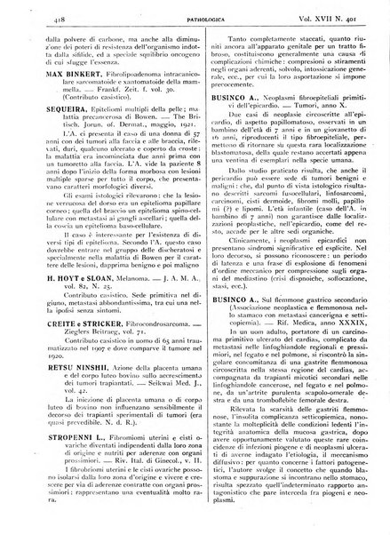 Pathologica rivista quindicinale