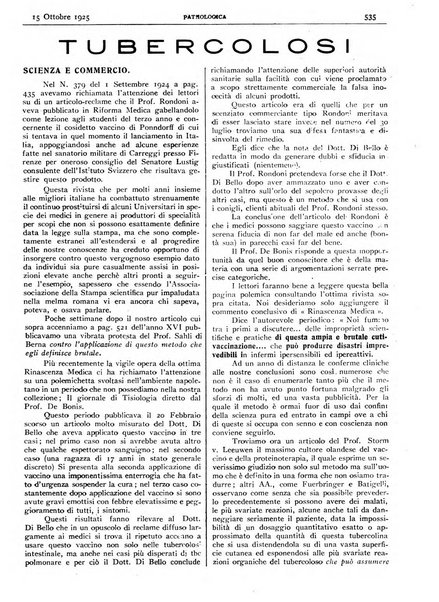 Pathologica rivista quindicinale