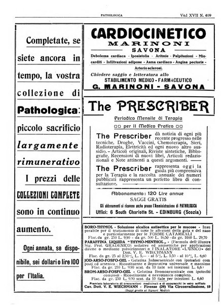 Pathologica rivista quindicinale