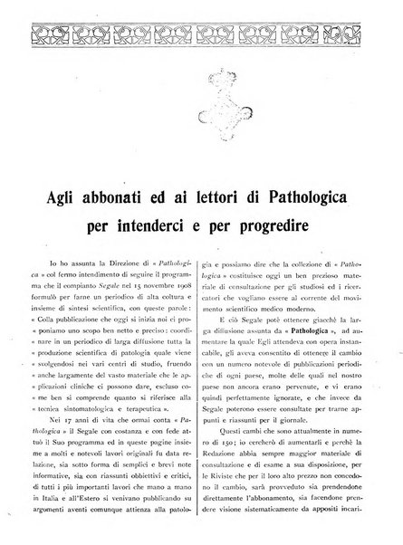 Pathologica rivista quindicinale