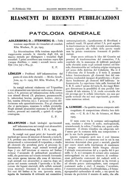 Pathologica rivista quindicinale