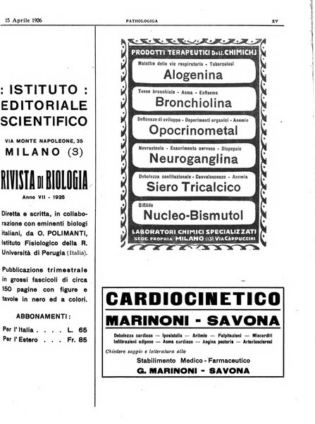 Pathologica rivista quindicinale