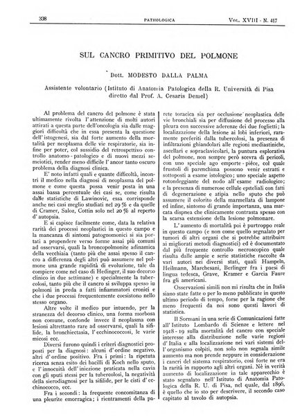 Pathologica rivista quindicinale