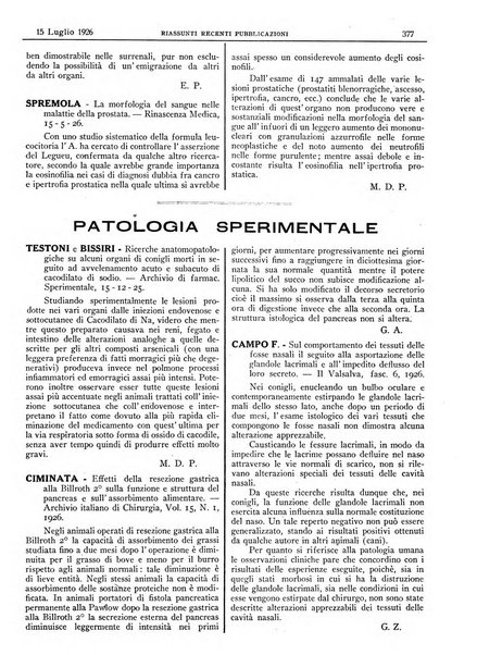 Pathologica rivista quindicinale