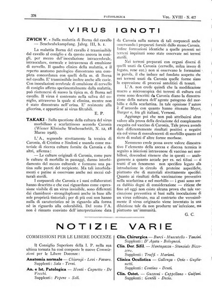 Pathologica rivista quindicinale