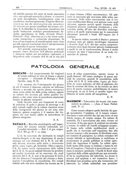 Pathologica rivista quindicinale