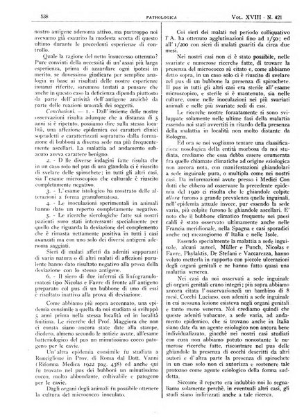 Pathologica rivista quindicinale