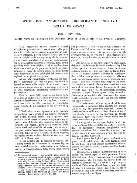 Pathologica rivista quindicinale