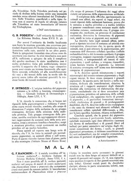 Pathologica rivista quindicinale